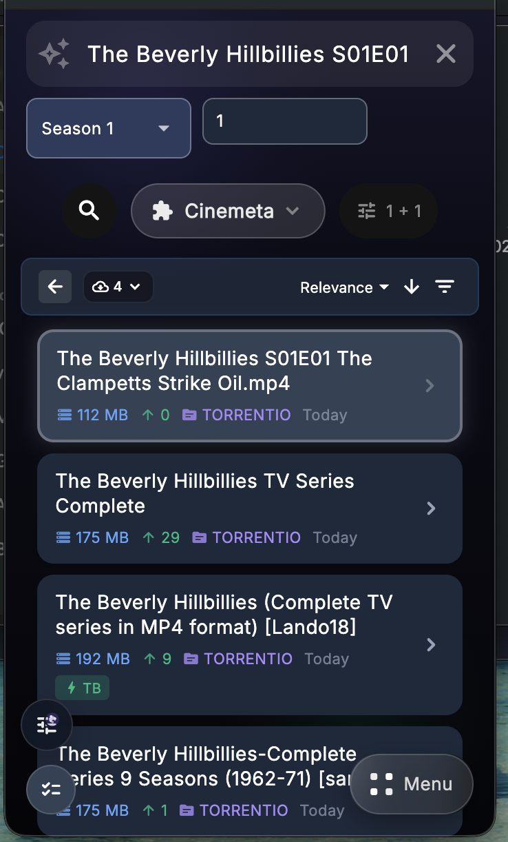 Episode-specific source list