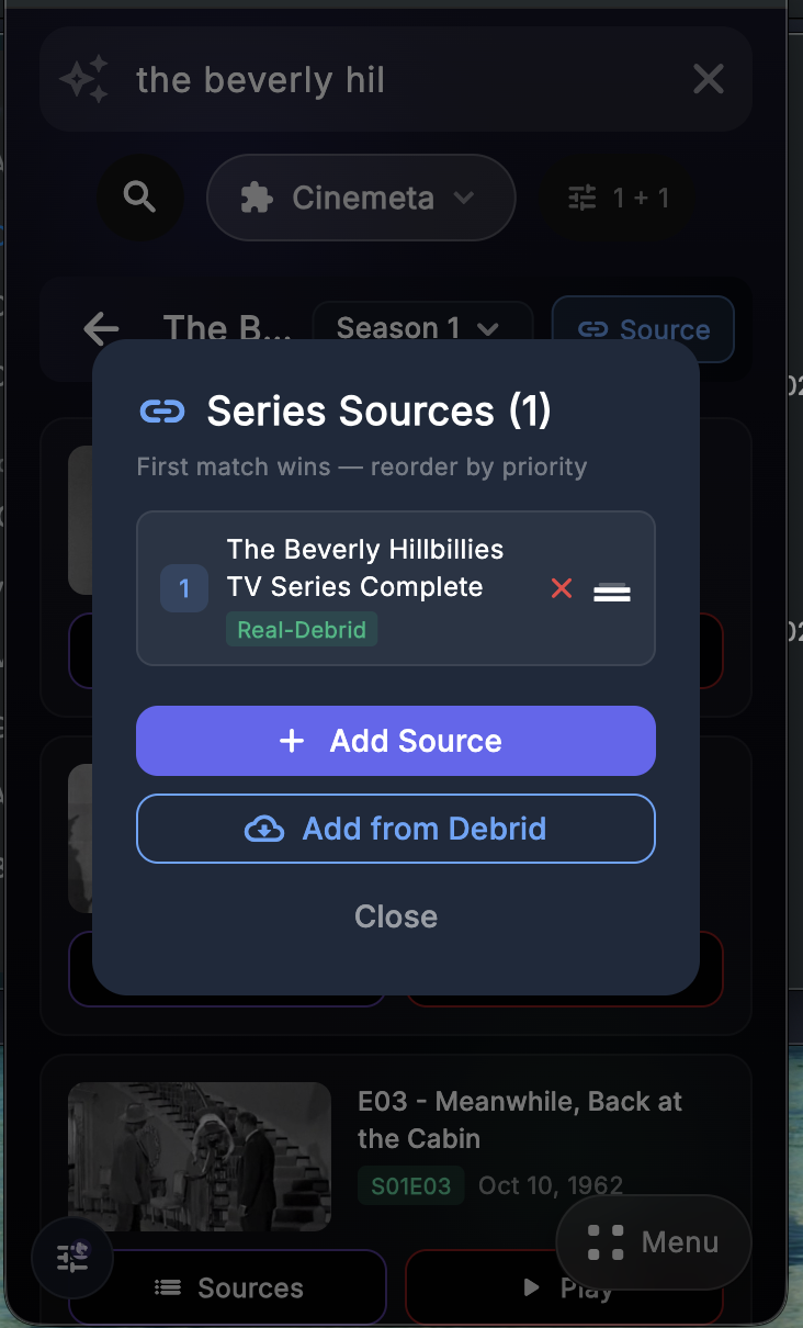 Bound series source list