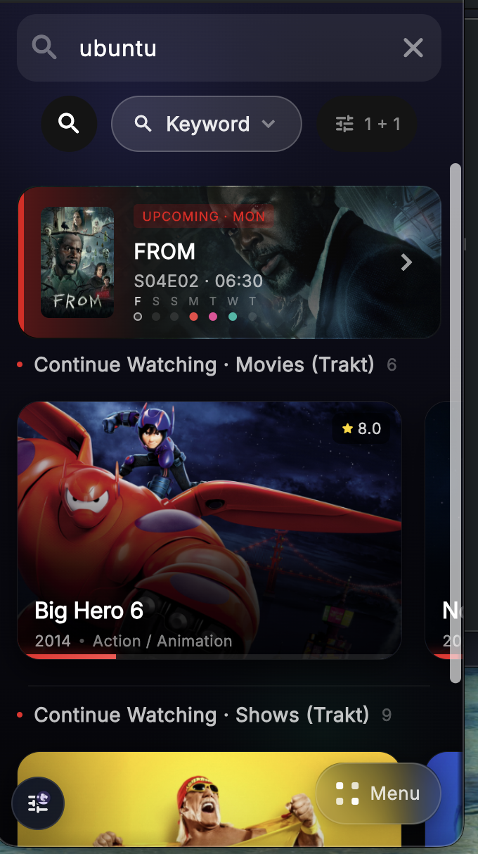 Keyword mode selected