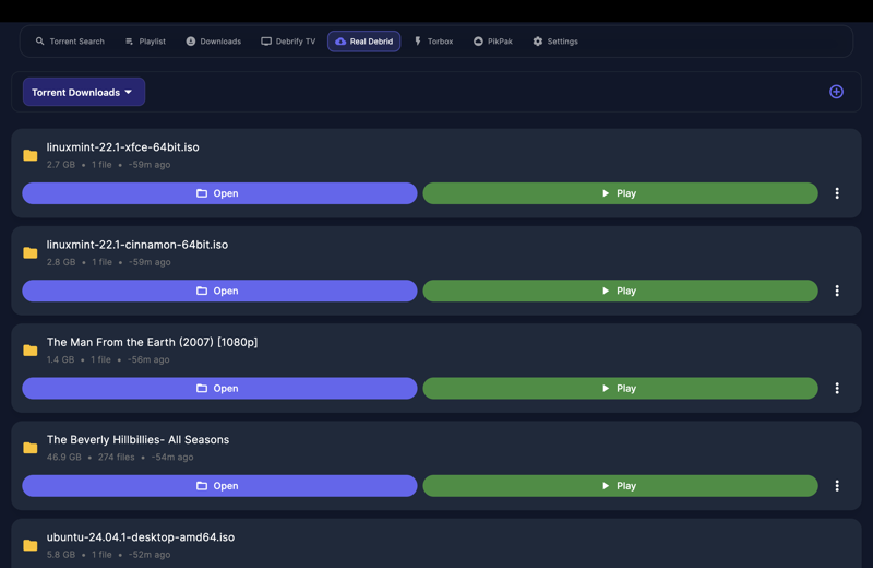 Real-Debrid cloud view