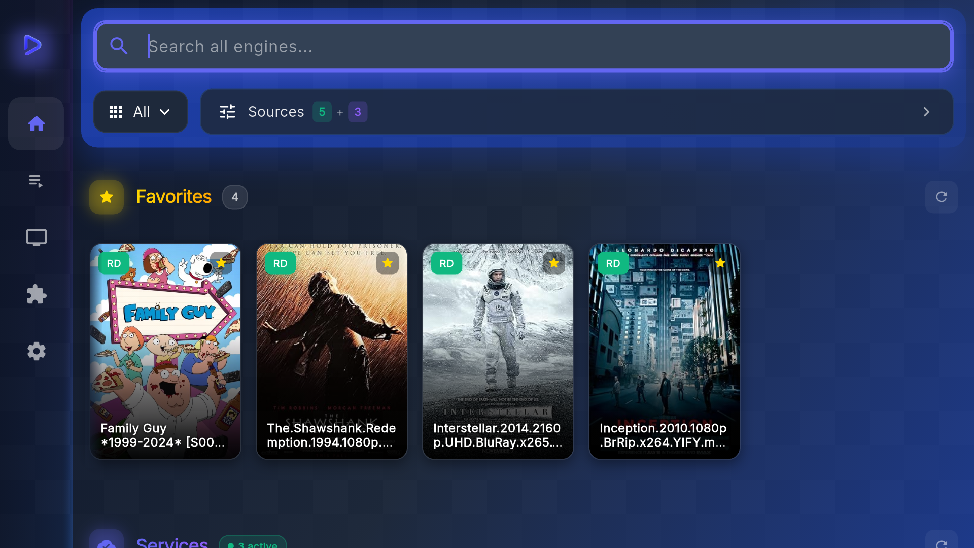 Android TV home screen
